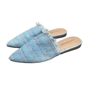 Lucky Brand Bapsee Mule Slide Light Blue Denim Multicolor Slip On I Size: 8M